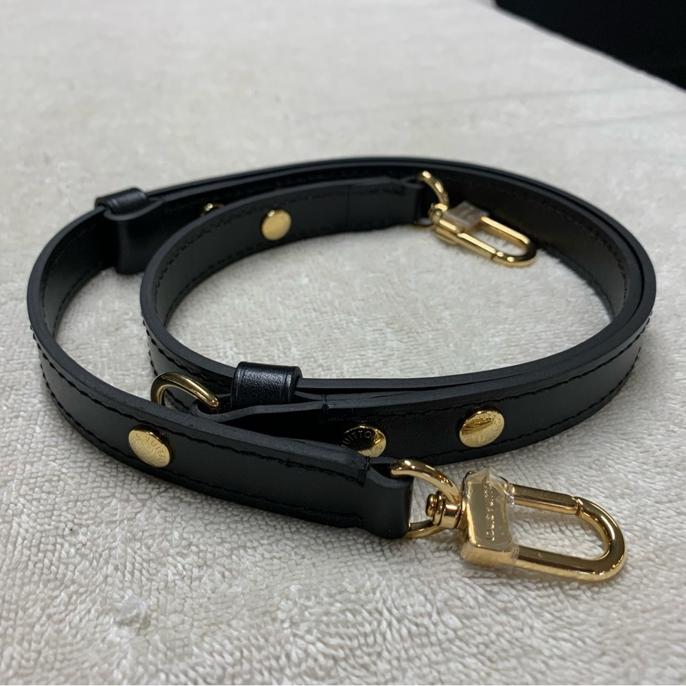 Louis Vuitton Black Leather Adjustable Boulogne Shoulder Strap